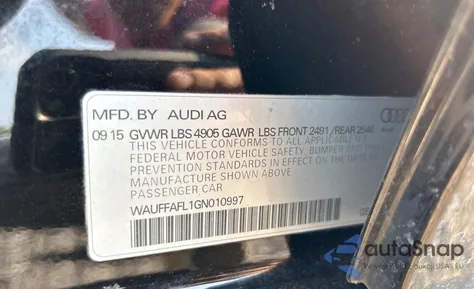 2016 Audi A4 Premium Plus S-Line from USA, damaged, VIN WAUFFAFL1GN010997